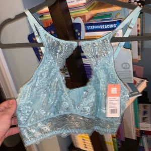 Real Lingerie Turquoise Lace Bralette - sz XL NWT